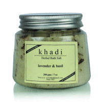 Соль для ванной "Лаванда и Базилик", 200 г, производитель "Кхади", Bath salt "Lavender & Basil", 200 g, Khadi