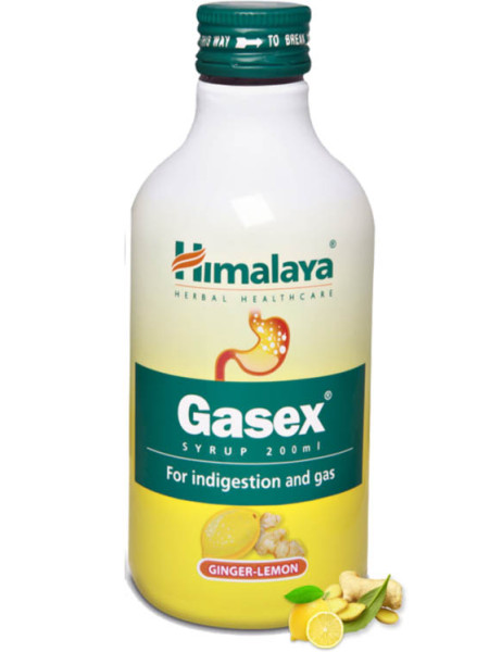 Газекс сироп: для пищеварительной системы c ароматом лимона Хималая, 200мл, Gasex Syrup Himalaya, 200ml