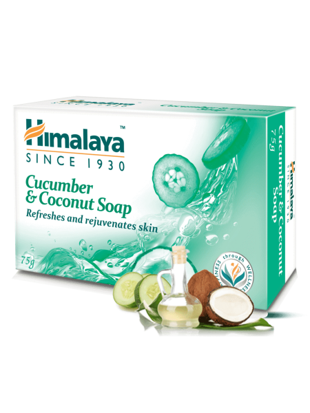 Мыло с огурцом и кокосом Хималая, 75г, Cucumber & Coconut Soap Himalaya, 75g