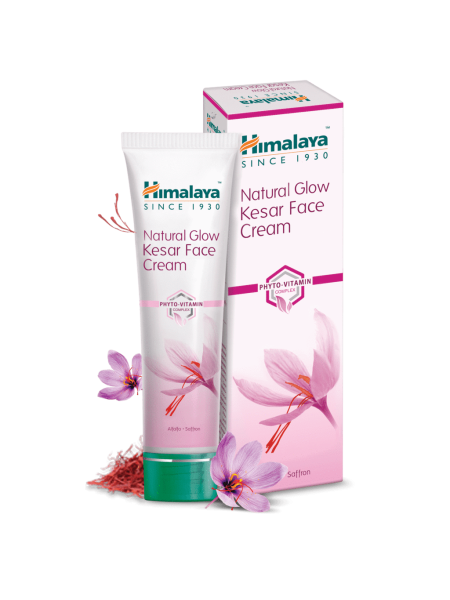 Крем для лица натуральное сияние с шафраном Хималая, 50г, Natural Glow Kesar Face Cream Himalaya, 50g