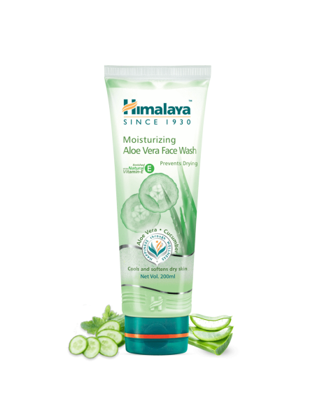 Увлажняющее средство для умывания с Алоэ Вера, Хималая, 200мл, Moisturizing Aloe Vera Face Wash, Himalaya, 200ml