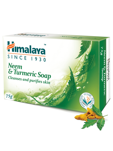 Аюрведическое мыло Ним и Куркума, производитель "Хималая", 75г, Himalaya Neem & Turmeric Soap 75g