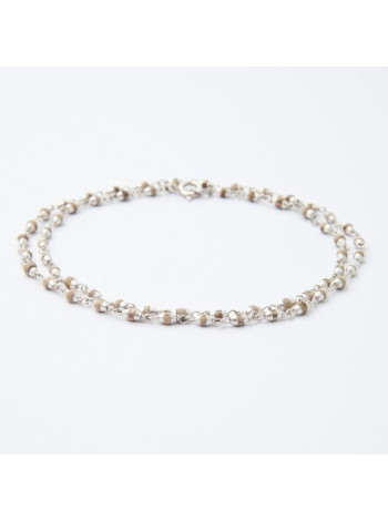 Кантхимала Туласи: 4мм натуральные бусины в серебре