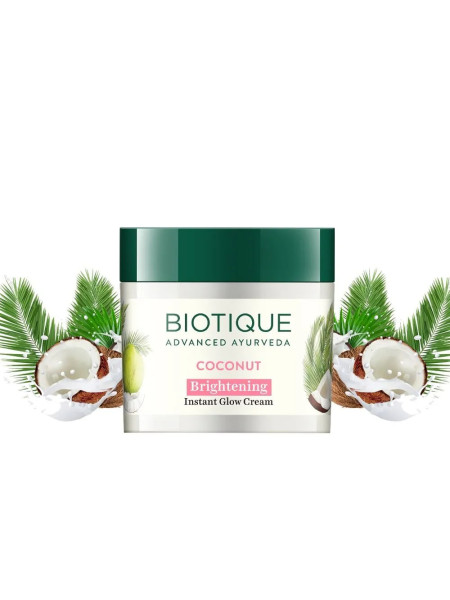 Крем отбеливающий кокос Биотик 50 г; Biotique Coconut Brightening Cream, 50g