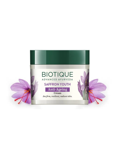 Крем Шафран Биотик омолаживающий, 50 г; Biotique Saffron  Anti-Ageing Cream, 50g