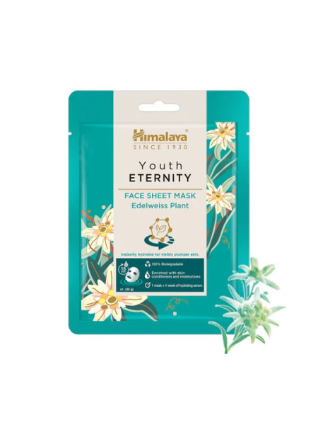 Маска для лица омолаживающая, 30 г, Хималая; Youth Eternity Face Sheet Mask, 30 g, Himalaya