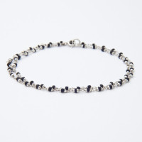 Кантхимала №1а Туласи в обрамлении 1 ряд 4 мм черные / Kanthimala №1 Tulasi silver 1 round 4mm black Кантхимала №1а Туласи в обрамлении 1 ряд 4 мм черные / Kanthimala №1 Tulasi silver 1 round 4mm black