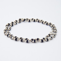 Кантхимала №2с Туласи в обрамлении 1 ряд 5 мм черные с насечками / Kanthimala №2c Tulasi silver 1round 4mm black Кантхимала №2с Туласи в обрамлении 1 ряд 5 мм черные с насечками / Kanthimala №2c Tulasi silver 1round 4mm black