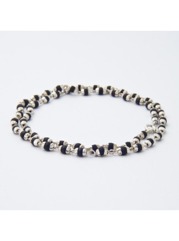 Кантхимала №2с Туласи: элегантные черные бусины 5 мм с насечками