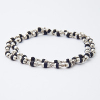 Кантхимала №3б Туласи в обрамлении 1 ряд 6 мм черные / Kanthimala №3b Tulasi silver 1round 6mm black Кантхимала №3б Туласи в обрамлении 1 ряд 6 мм черные / Kanthimala №3b Tulasi silver 1round 6mm black