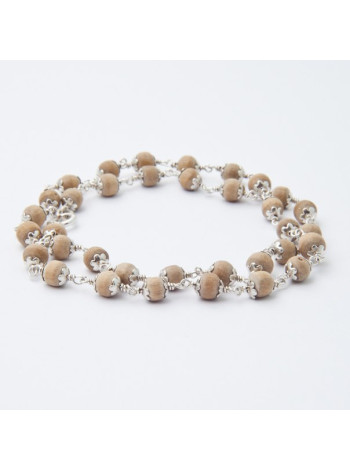 Бусы Кантхимала №7 Туласи: 7 мм натуральный камень, серебро