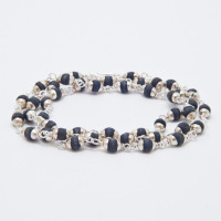 Кантхимала №8 Туласи в обрамлении 1 ряд 7 мм черные / Kanthimala №8 Tulasi silver 1round 7mm black Кантхимала №8 Туласи в обрамлении 1 ряд 7 мм черные / Kanthimala №8 Tulasi silver 1round 7mm black