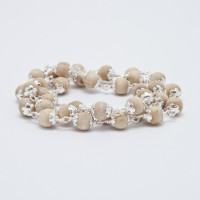 Кантхимала №9 Туласи в обрамлении 1 ряд 9 мм натуральная / Kanthimala №9 Tulasi silver 1round 9mm natural Кантхимала №9 Туласи в обрамлении 1 ряд 9 мм натуральная / Kanthimala №9 Tulasi silver 1round 9mm natural