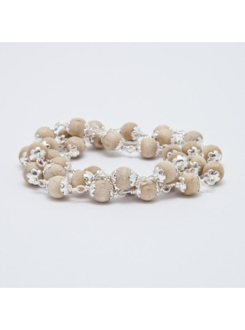 Бусы Туласи Кантхимала №9: 9 мм, натуральный камень, серебро