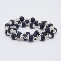 Кантхимала №10 Туласи в обрамлении 1 ряд 9 мм черные / Kanthimala №10 Tulasi silver 1round 9mm black Кантхимала №10 Туласи в обрамлении 1 ряд 9 мм черные / Kanthimala №10 Tulasi silver 1round 9mm black