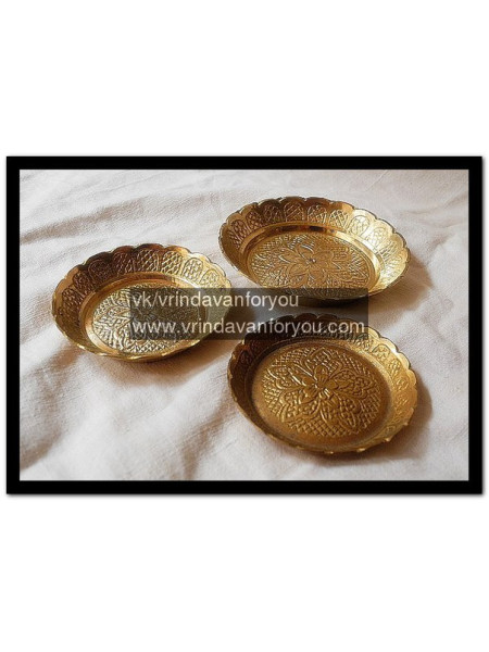 Тарелка латунь №1,2,3; d=6,7,8 см / Brass plate №1,2,3; d=6,7,8 cm