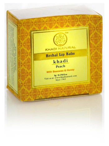 Бальзам для губ Khadi "Персик": Пчелиный воск и масло Ши для мягких губ