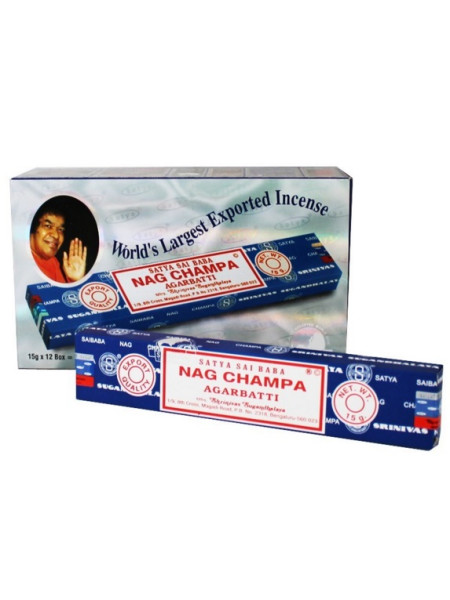 Благовония Сатья Наг Чампа, 15 г x 12 шт, производитель Шринивас Сугандхалая; Satya Incense Nag Champa Agarbatti, 15 g x 12 pcs, Shrinivas Sugandhalaya