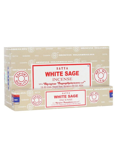 Благовония Сатья Белая Сага, 15 г x 12 шт, производитель Шринивас Сугандхалая; Satya Incense White Saga, 15 g x 12 pcs, Shrinivas Sugandhalaya