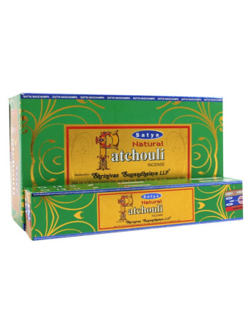 Благовония Сатья Пачули, 15 г x 12 шт, производитель Шринивас Сугандхалая; Satya Incense Patchouli, 15 g x 12 pcs, Shrinivas Sugandhalaya