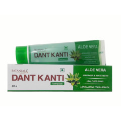 Аюрведическая зубная паста Дент Канти Алоэ Вера, 80 г, Патанджали; Dant Kanti Aloe Vera Toothpaste, 80 g, Patanjali