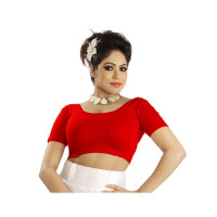 Чоли для сари - трикотажная блузка, цвет - красный, производитель Абхи; Women's Cotton Blouse Red, Abhi