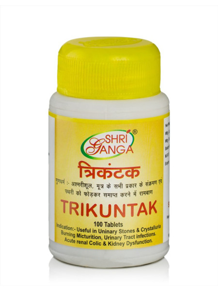 Трикунтак, здоровье почек, 100 таб, производитель Шри Ганга; Trikuntak, 100 tabs, Shri Ganga