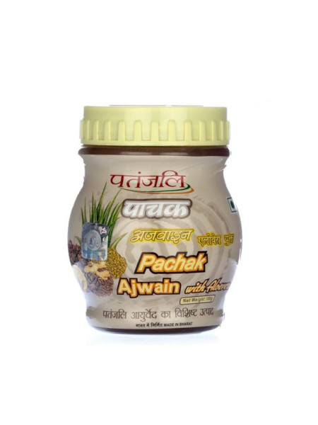 Пачак Аджвайн c Алоэ Вера для пищеварения, 100 г, Патанджали; Pachak Ajwain with Aloe Vera, 100 g, Patanjali