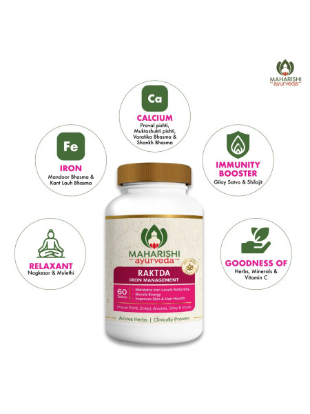 Рактда, кроветворное средство, 60 таб, производитель Махариши Аюрведа; Raktda, 60 tabs, Maharishi Ayurveda