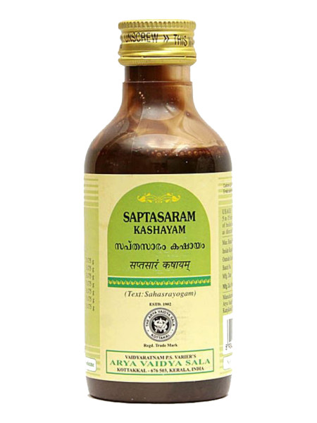 Саптасарам Кашаям, 200 мл, производитель Коттаккал Аюрведа; Saptasaram Kashayam, 200 ml, Kottakkal Ayurveda