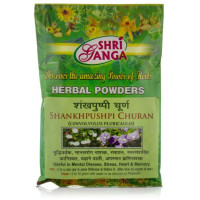 Шанкхапушпи Чурна, тоник для мозга, 100 г, производитель Шри Ганга; Shankhpushpi Churna, 100 g, Shri Ganga