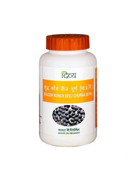 Шудх Конч Биж Чурна (Мукуна жгучая), лечение сексуальных расстройств, 100 г, Патанджали; Shuddh Konch Beej Churna, 100 g, Patanjali