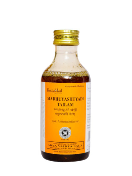 Мадхустьяди тайлам, 200 мл, производитель "Коттаккал Аюрведа"; Madhuyasthyadi Tailam, 200 ml,  Kottakkal Ayurveda