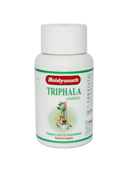 Трифала Гуггул, 80 таб, производитель Байдьянатх; Triphala Guggulu, 80 tabs, Baidyanath
